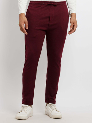 Status Quo Solid Men Red Track Pants