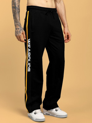 WEARDUDS Striped Men Black Track Pants