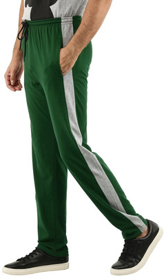 Diwazzo Striped Men Dark Green Track Pants
