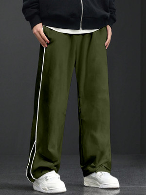 Rajovati Striped Men Dark Green Track Pants