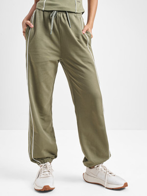 Tokyo Talkies Solid Women Olive Track Pants