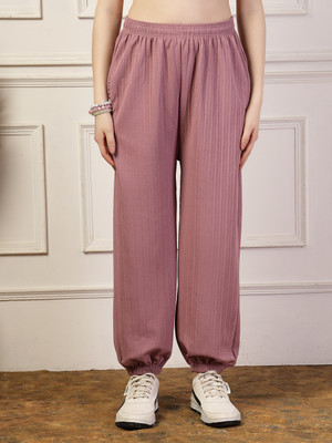 UZARUS Solid Women Purple Track Pants