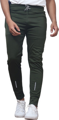 DRB CREATION Solid Men Dark Green Track Pants