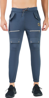 MindsArt Solid Men Blue Track Pants