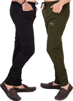 DKD Printed Men Black, Light Green Track Pants
