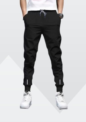 Reya Solid Men Black Track Pants