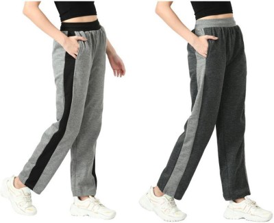 KAVYA Colorblock Women Grey, Black Track Pants