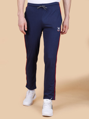 Star Fox Solid Men Dark Blue Track Pants