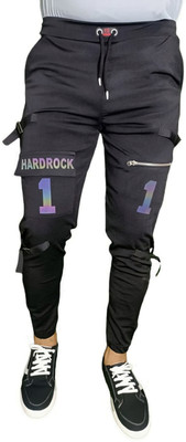 Plus Fitpro Printed Men Black Track Pants