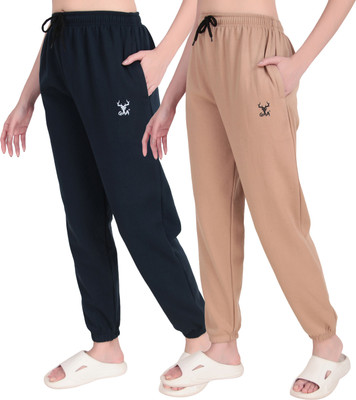 GAA Solid Men & Women Dark Blue, Beige Track Pants