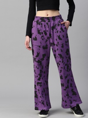 LAABHA Printed Women Purple Track Pants