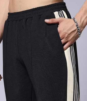 GALLIX CLOTHING Solid Men Black, Beige Track Pants