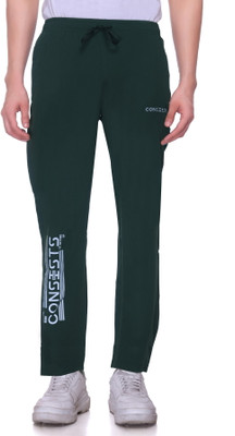 XENIOS Solid Men Green Track Pants