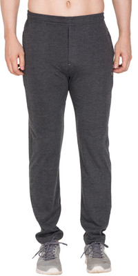 beUNIQ Solid Men Black Track Pants