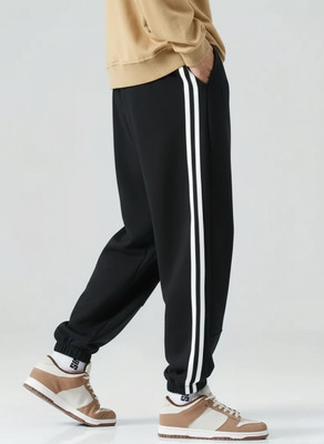 Dockstreet Striped Men White Track Pants