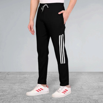 CLOTVIN TREND Striped Men Black Track Pants