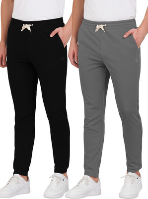 Royal-E-Kashmir Solid Men Black, Grey Track Pants