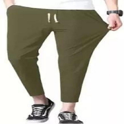 Detour Solid Men Green Track Pants
