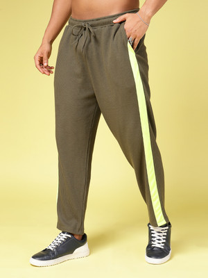 RIGO Colorblock Men Green Track Pants