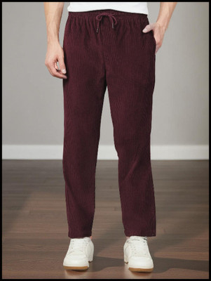 Flick Fashion Store Self Design Men Brown Track Pants