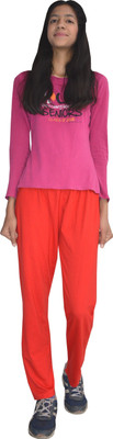 Weboasis Solid Women Red Track Pants