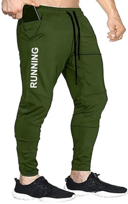 O3e Printed Men Olive Track Pants