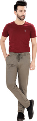 Lentil Solid Men Brown Track Pants