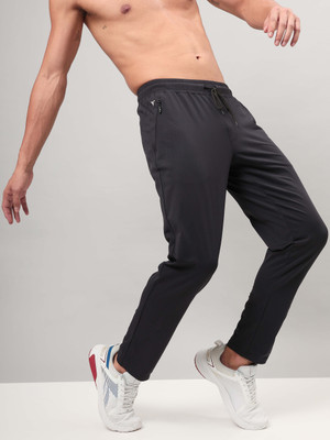 TECHNOSPORT Solid Men Black Track Pants