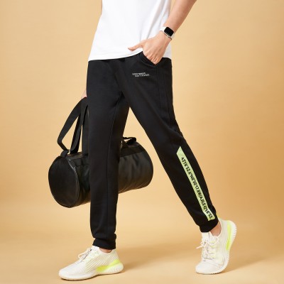 Ajile By Pantaloons Solid Men Black Track Pants