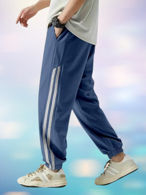 Flick Fashion Store Striped Men Blue Track Pants