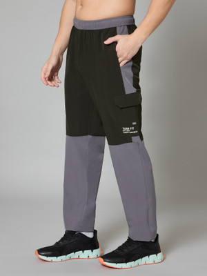 Turnfit Colorblock Men Olive Track Pants