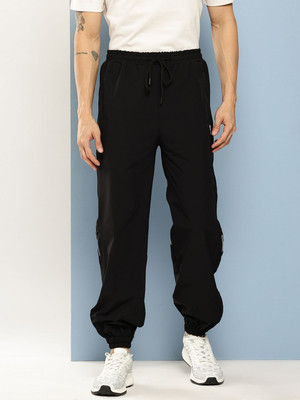 SLAZENGER Solid Men Black Track Pants