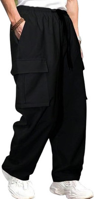 AR 9 Solid Men Black Track Pants