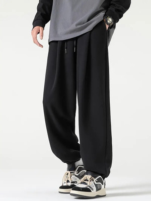PROGENY Loose Fit Men Black Trousers