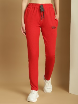 VIMAL JONNEY Solid Women Red Track Pants