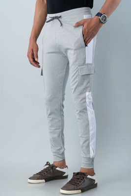 TISSORA Colorblock Men Grey Track Pants