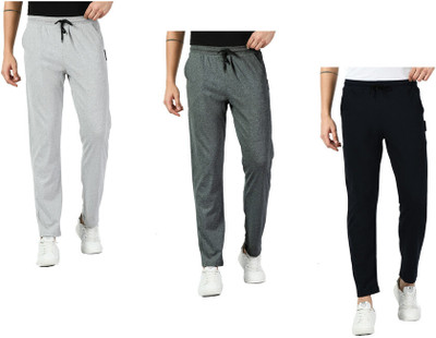 Indistar Colorblock Men Grey, Silver, Black Track Pants