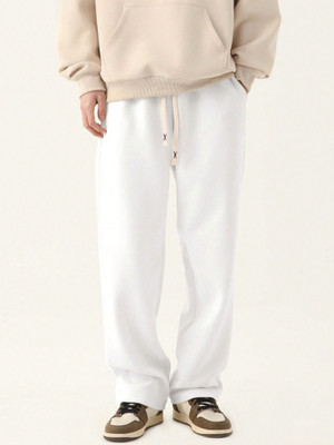 Dockstreet Loose Fit Men White Trousers