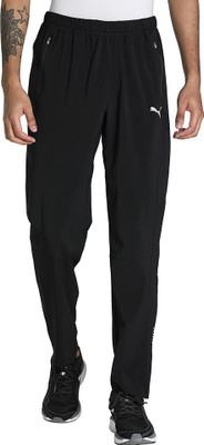 PUMA Tapered Woven Pants Solid Men Black Track Pants