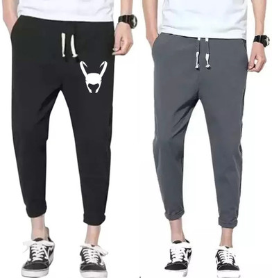 mfb Printed Men Black, Grey Track Pants
