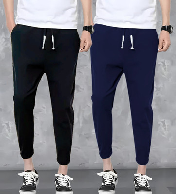 GAJAVU Self Design Men Blue, Black Track Pants