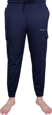 Congo Fit Solid Men Dark Blue Track Pants