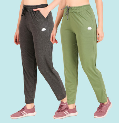 GAA Solid Women Grey, Dark Green Track Pants