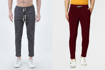 kasmiri fashion Solid Men Grey, Maroon Track Pants