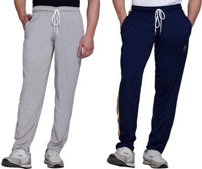HVBK Solid Men Dark Blue, Grey Track Pants