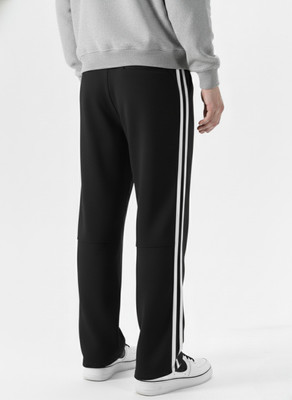 Dockstreet Striped Men White Track Pants