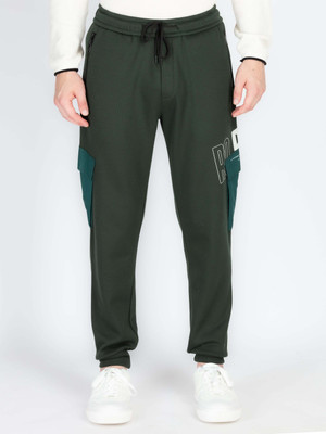 Status Quo Self Design Men Dark Green Track Pants