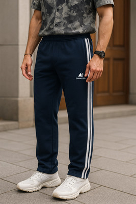 Diwazzo Striped Men Dark Blue Track Pants