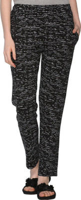 Weboasis Printed Women Black Track Pants
