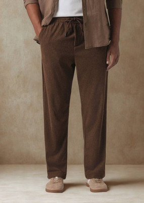 KONMODA Self Design Men Brown Track Pants
